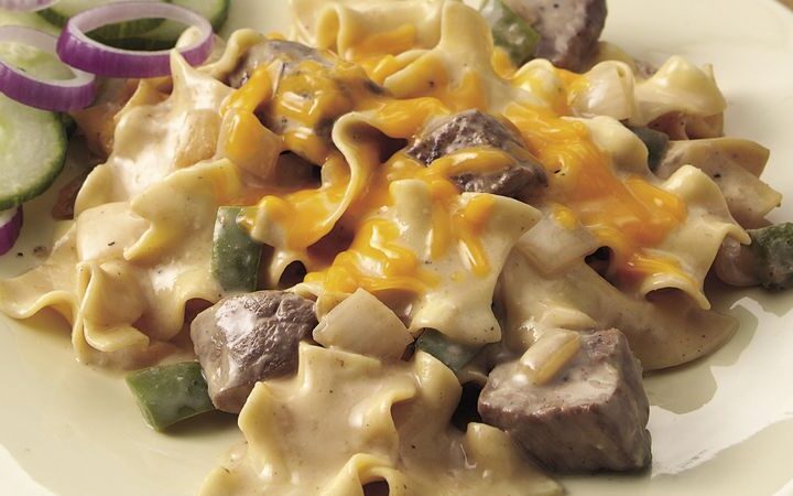 philly cheesesteak pasta recipe