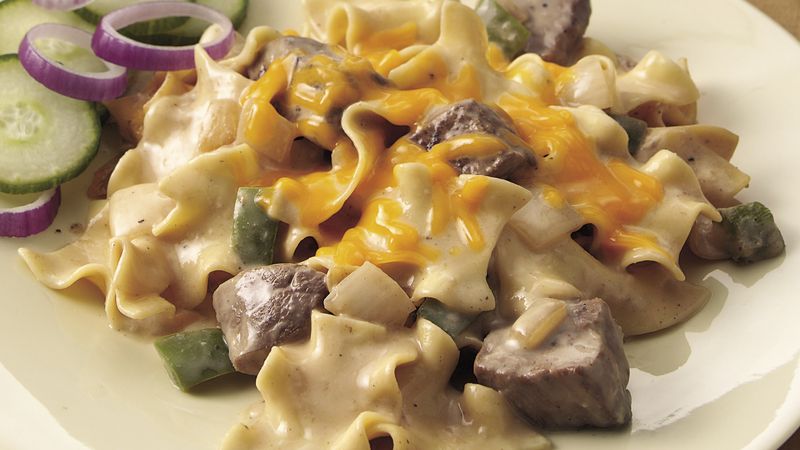 philly cheesesteak pasta recipe